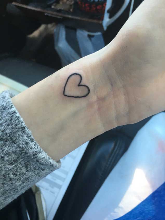 Simple Heart Tattoo on Wrist