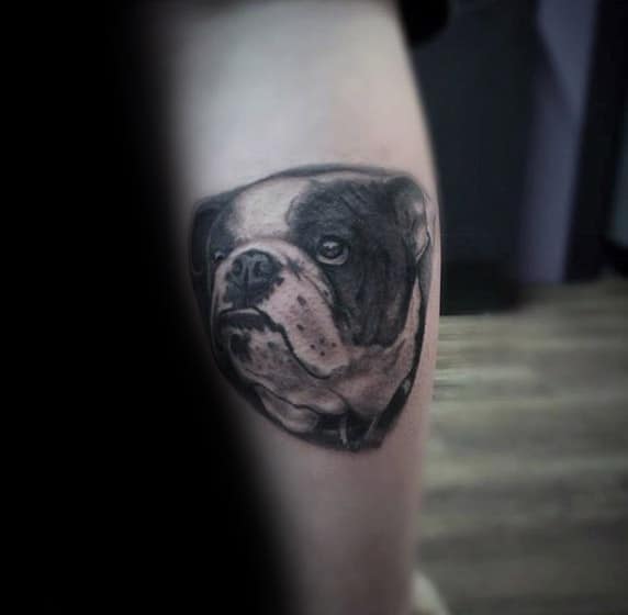 Bulldog Male Memorial Dog Tattoos