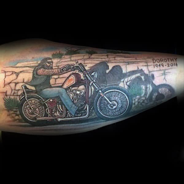 30  Amazing Old School Harley Davidson tattoos