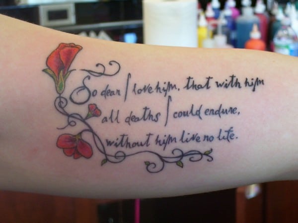 Quote tattoo on a hip by Conz Thomas - Tattoogrid.net