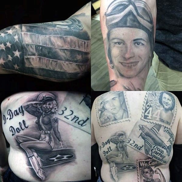 Military Memorial Male Tattoo Designs