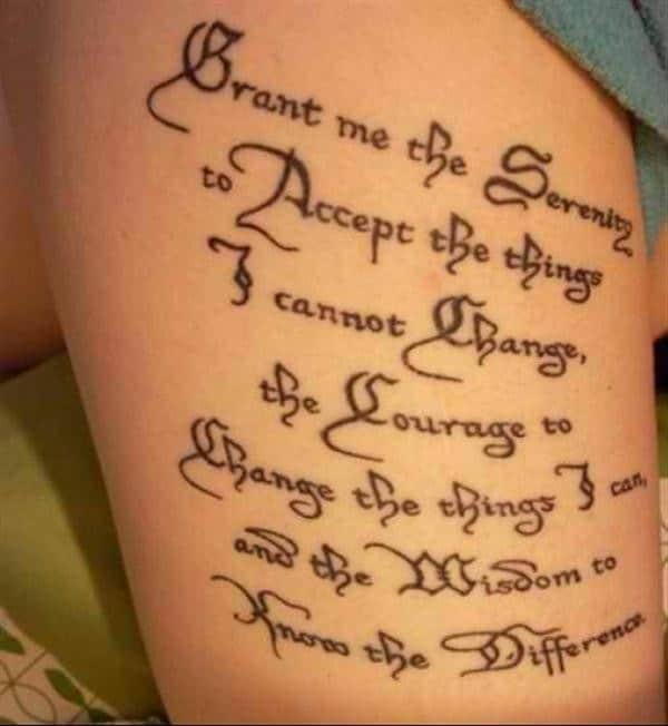 Wording Tattoo for Thigh 56 Delightful Expression Tattoos Ideas