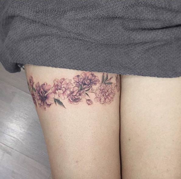 flower tattoo leg wrap