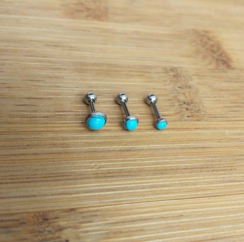 18g Turquoise Barbell Helix Piercing Jewelry