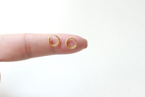 Customizable Tiny 8mm Gold Loop Helix Earring