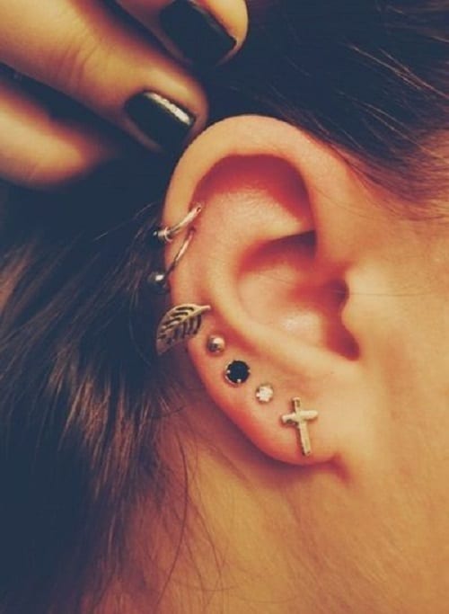 Double Gold Helix Ring for ears