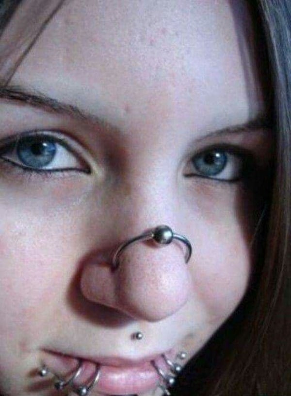 nose piercing. 