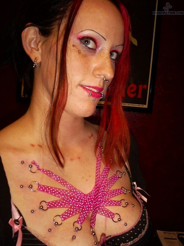 Beautiful Chest Corset Piercing