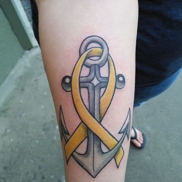 childhood cancer ribbon tattoos