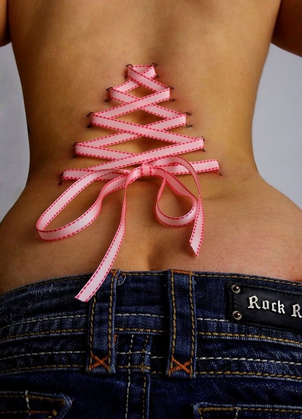 Corset Pink Ribbon Piercing