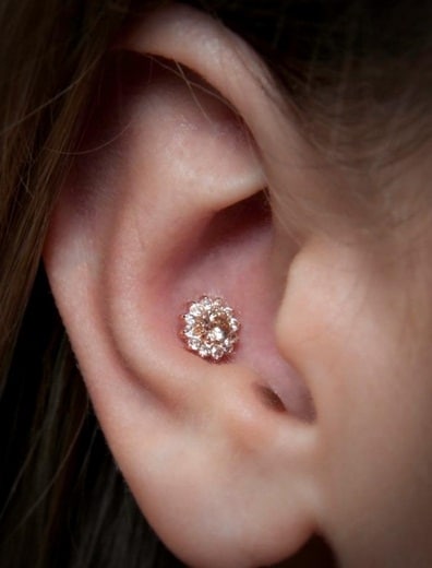 Diamond Flower Conch Piercing