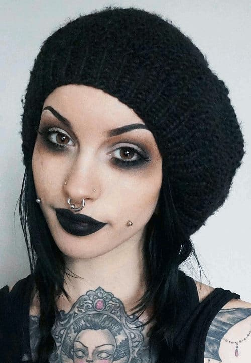 septum piercing dark makeup