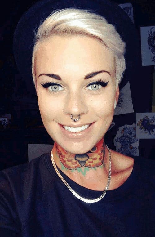 septum piercing neck tattoo