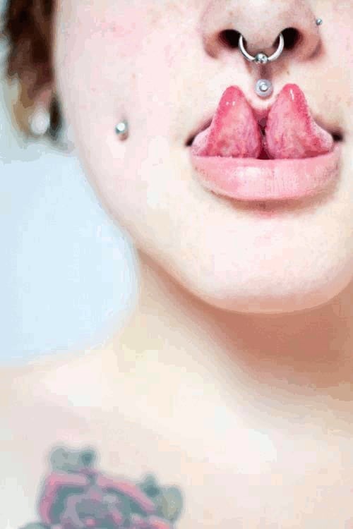 septum piercing split tongue