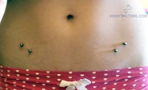 Surface Barbell Hip Piercings For Girls