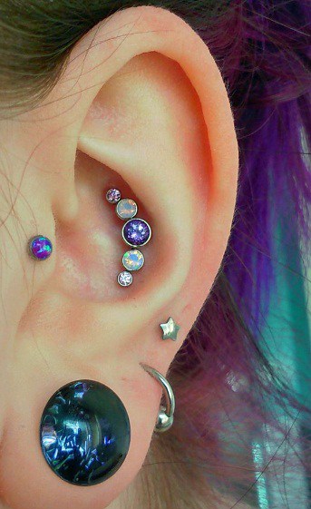 Violet-Inspired Conch Piercing