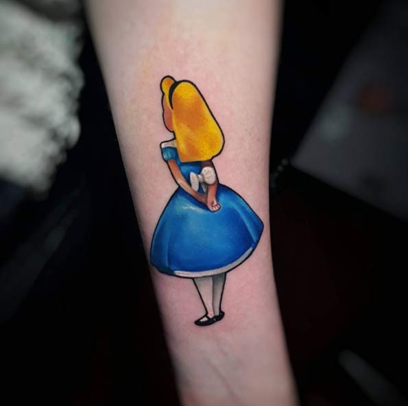 Alice in Wonderland Tattoo by Tyler Malek