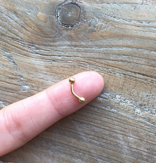 Tiny Gold Barbell Anti Eyebrow Piercing Jewelry