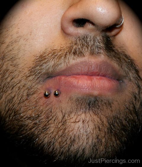 Spider Bite Piercing With Silver Studs For Men