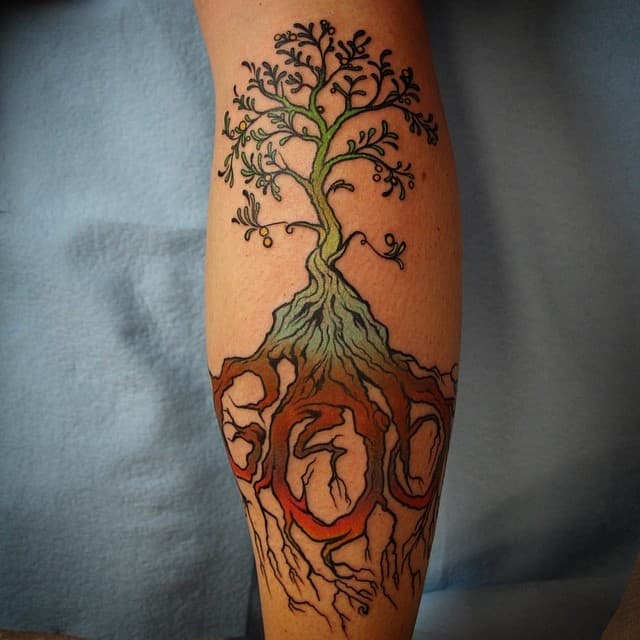 calf tattoos