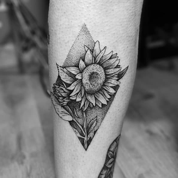 Grace Realistic Black  White Sunflower Temporary Tattoo  MyBodiArt