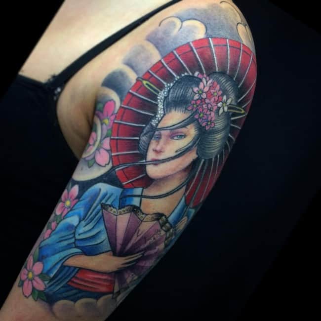 traditional japanese tattoo geisha