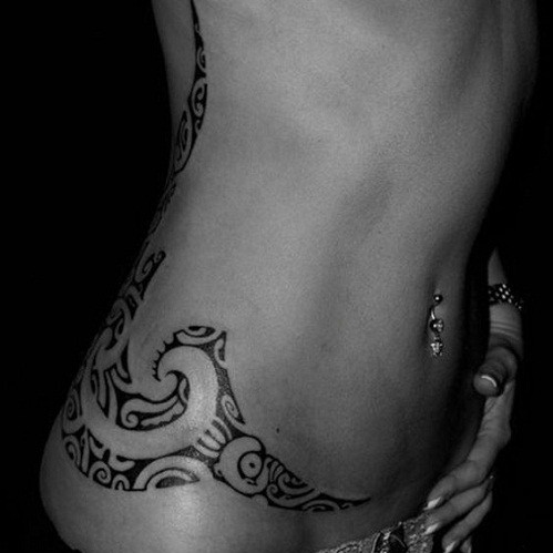 lower side stomach tattoos