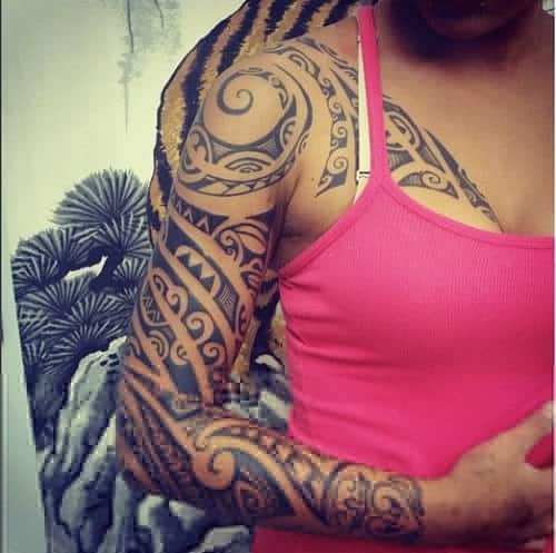 Polynesian Spear Head With Shark Teeth Tattoo