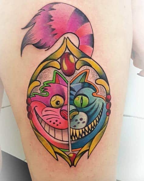 Cheshire Cat Tattoo by Gianluca Modesti