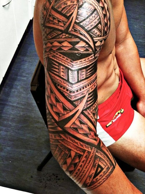 Spear Head And Shark Teeth Polynesian Tattoo