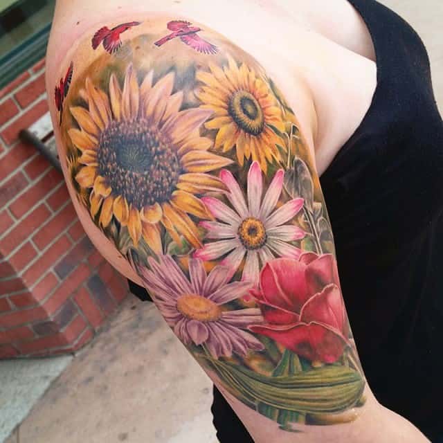 150 Vibrant Sunflower Tattoos And Meanings (July 2020)