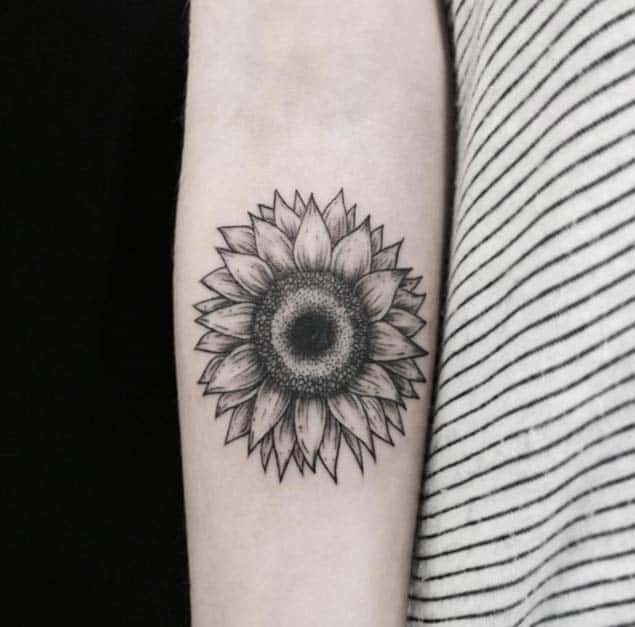 Sunflower Tattoo Design by Fernanda Prado