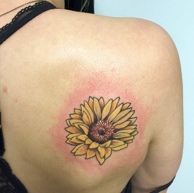 Sunflower Tattoo Design by Russell Sayre