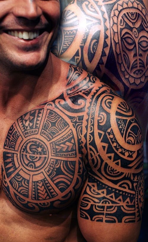 Face tattoo in Polynesian style Maori mask Hawaiian tribal patterns  Isolated Vector illustration Stock Vector  Adobe Stock