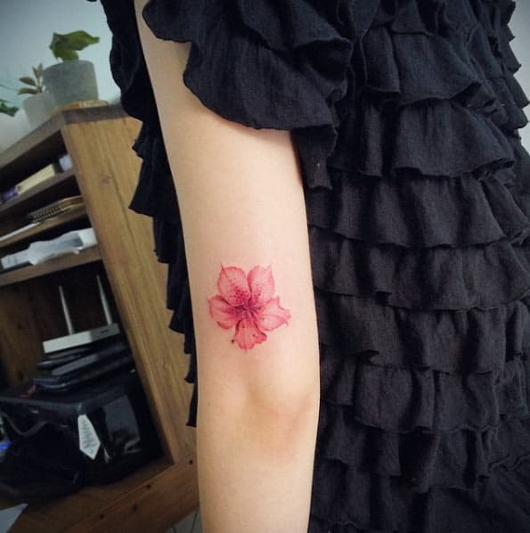 Single Cherry Blossom Tattoo by DoY