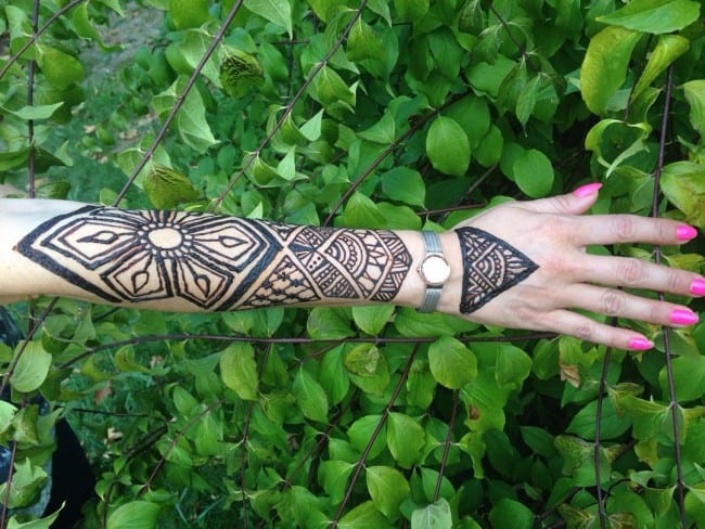 henna tattoo on arm