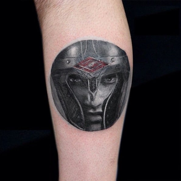 warrior tattoo on forearm