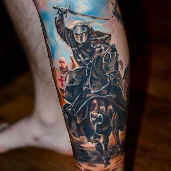 knight on horse tattoo