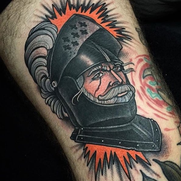 colorful warrior tattoo