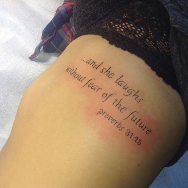 Bible Quote On Strength Tattoo On Chest