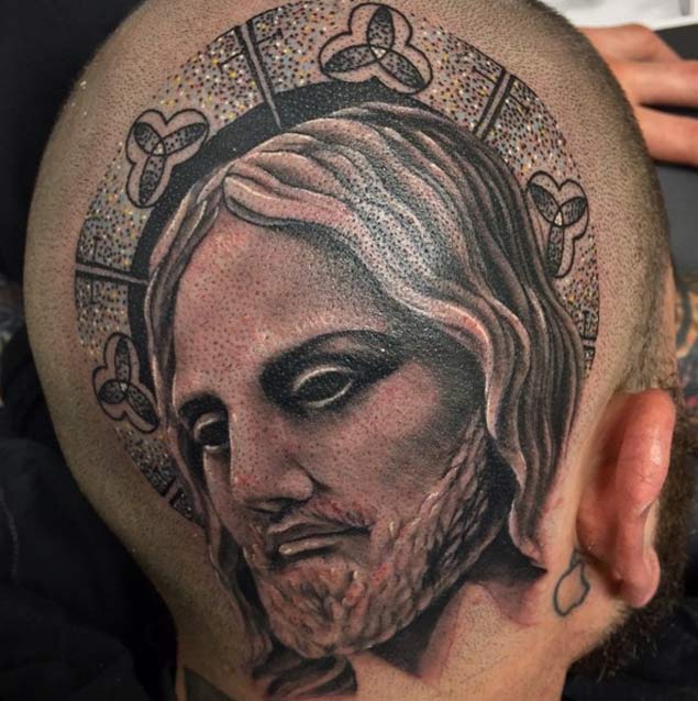 jebus  Jason Schroder Jesus tattoo neck tattoo tattoo  incognito tattoo   Flickr