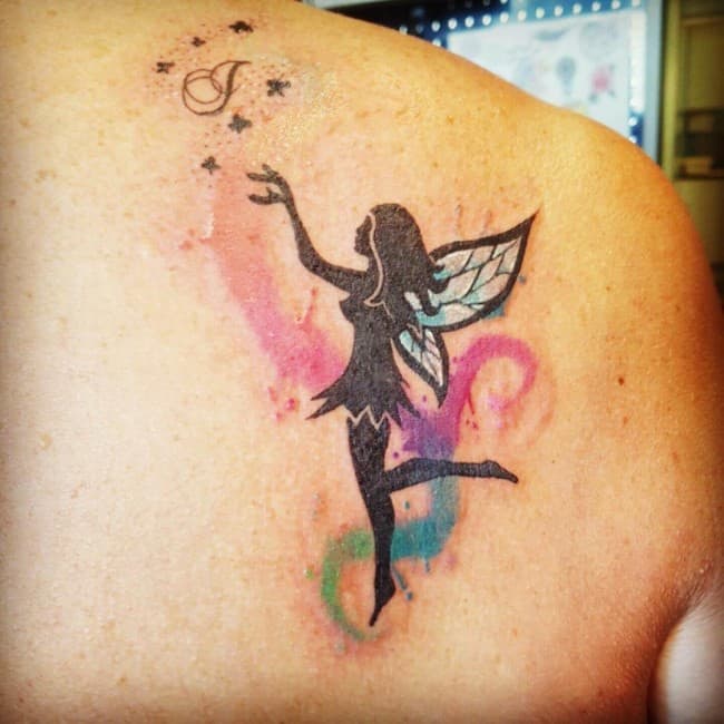 Fairy tattoo stars pink and blue wings  Tatuajes de ala de hadas  Tatuaje de hadas Tatuaje de hada