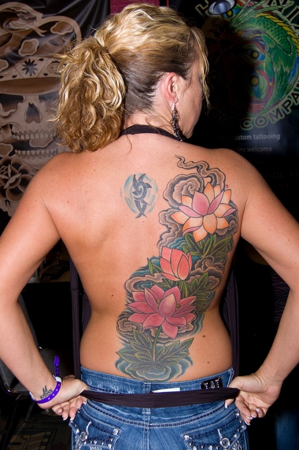 Flowery Back Tattoo