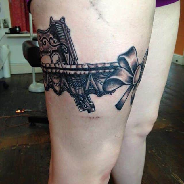 gun garter belt by Brooke Cook TattooNOW