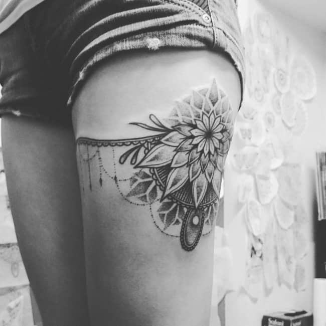 12 Flower Garter Tattoos