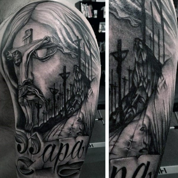 man-with-half-sleeve-christian-tattoos