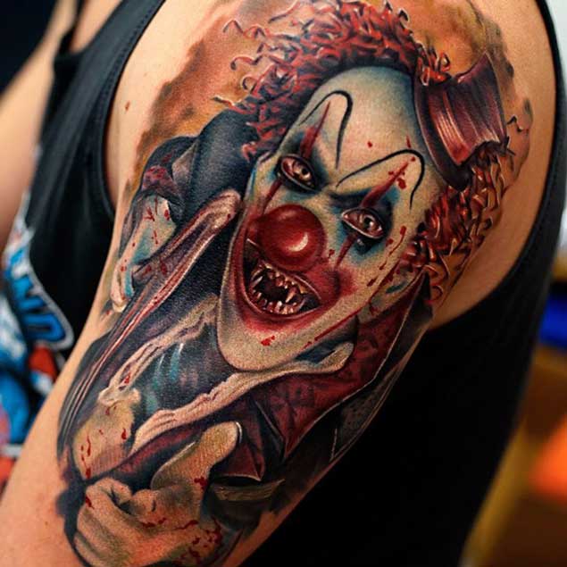Freaky Clown Tattoo