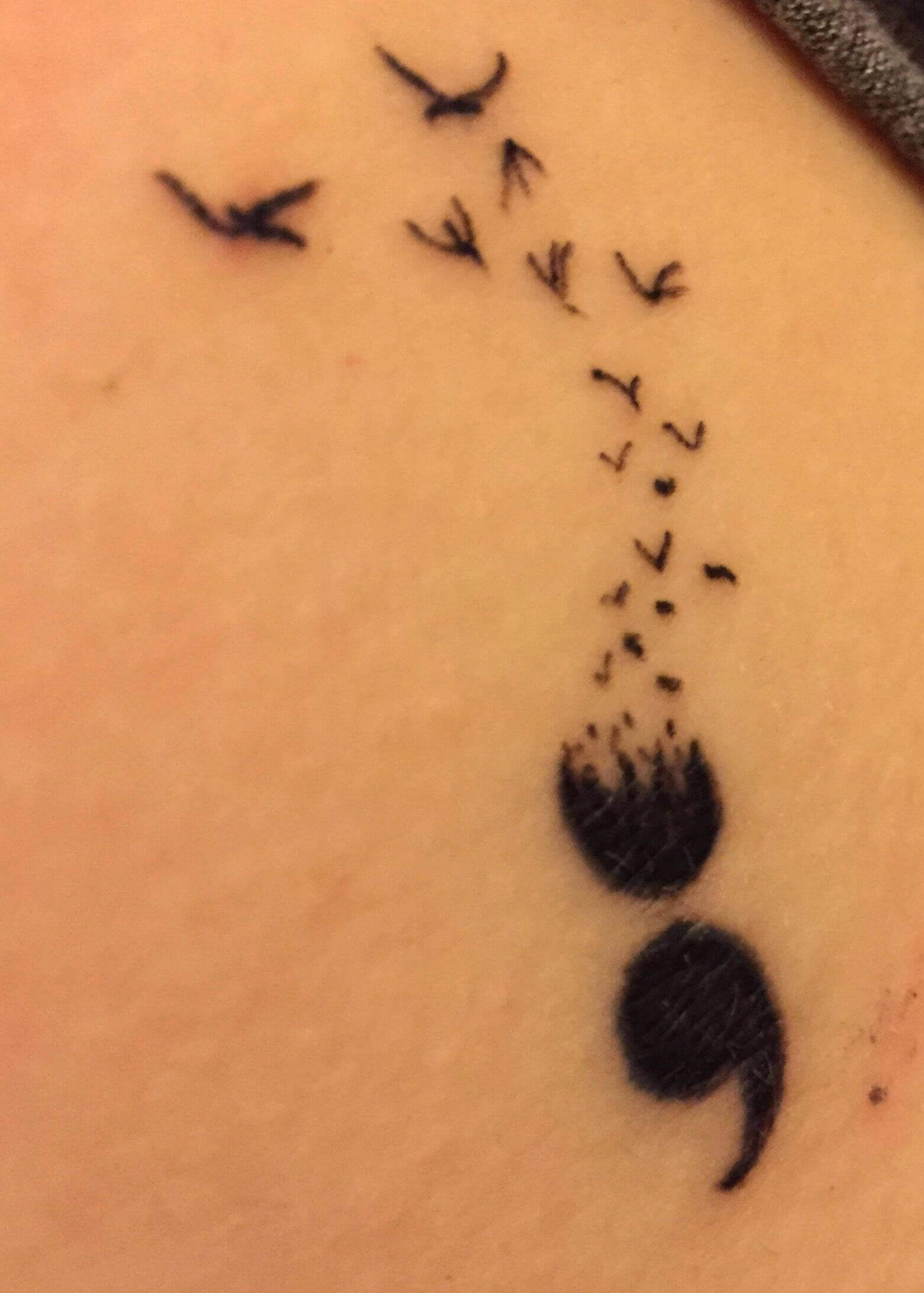 bird semicolon tattoo