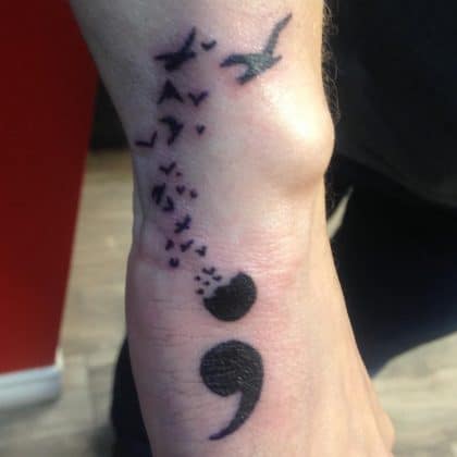 100 Meaningful Semicolon Tattoo Ideas