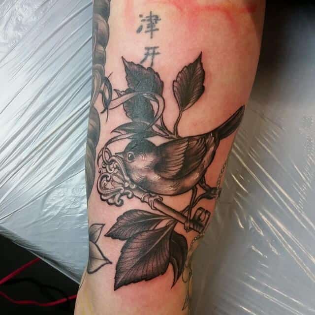 black sparrow tattoo